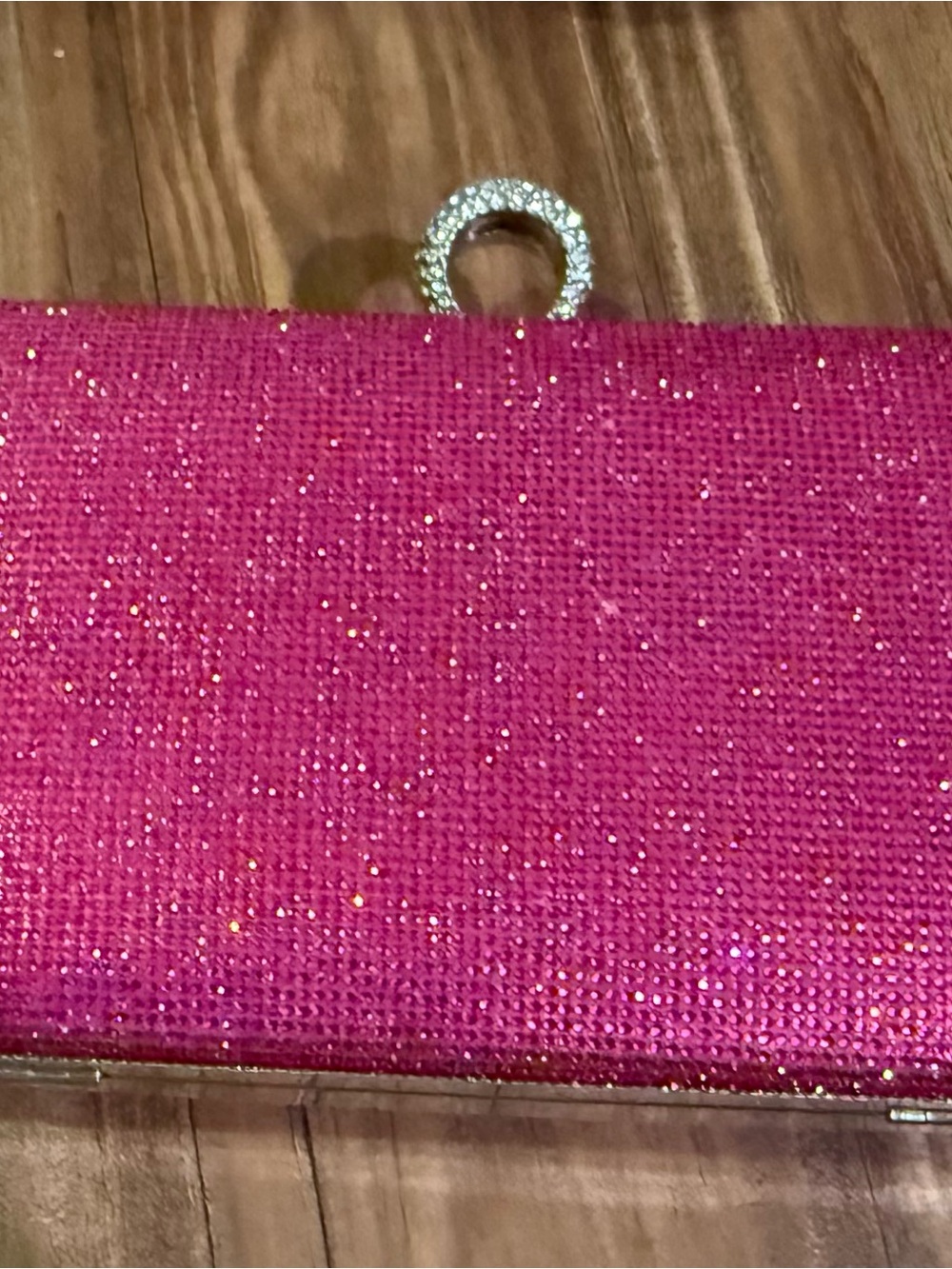 De Blossom Collection Sparkling Hot Pink Evening Clutch